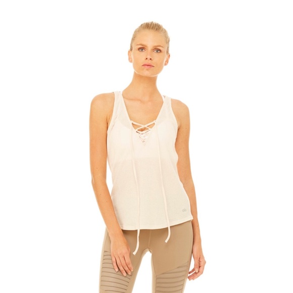ALO Yoga Tops - Alo Yoga Interlace Tank in Rich Sand M NWT!